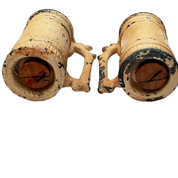 Stein Salt And Pepper Shakers w/ Corks 2 1/4" Metal - Picture 4 of 6